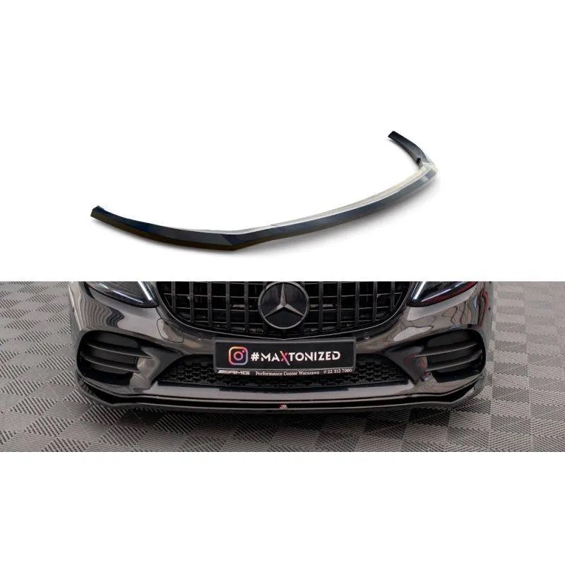 Maxton - Lame Du Pare-Chocs Avant V.1 Mercedes-Benz C AMG Line Sedan / Coupe / Estate W205 / C205 / S205 Facelift Noir Brillant