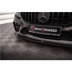Maxton - Lame Du Pare-Chocs Avant V.1 Mercedes-Benz C AMG Line Sedan / Coupe / Estate W205 / C205 / S205 Facelift Noir Brillant