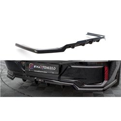 Maxton - Arriere Splitter (avec une barre verticale) BMW 7 M-Pack G70 Noir Brillant