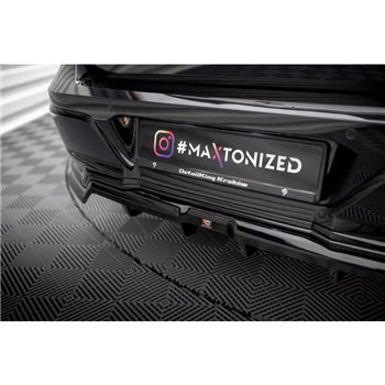 Maxton - Arriere Lame (avec une barre verticale) BMW 7 M-Pack G70 Noir Brillant