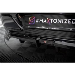 Maxton - Arriere Lame (avec une barre verticale) BMW 7 M-Pack G70 Noir Brillant