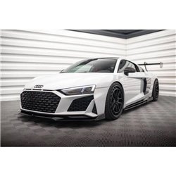 Maxton - Lame Du Pare-Chocs Avant V.3 + Ailerons Audi R8 Mk2 Facelift Noir Brillant