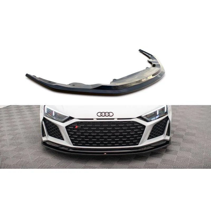 Maxton - Lame Du Pare-Chocs Avant V.2 Audi R8 Mk2 Facelift Noir Brillant