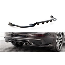 Maxton - Arriere Splitter (avec une barre verticale) Volvo XC60 R-Design Mk2 Facelift Noir Brillant