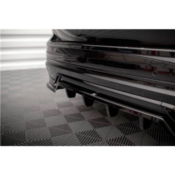 Maxton - Arriere Lame (avec une barre verticale) Volvo XC60 R-Design Mk2 Facelift Noir Brillant