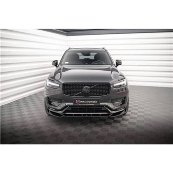 Maxton - Lame Du Pare-Chocs Avant V.1 Volvo XC90 R-Design Mk2 Facelift Noir Brillant