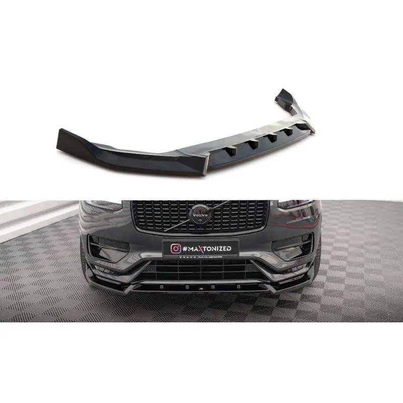 Maxton - Lame Du Pare-Chocs Avant V.2 Volvo XC90 R-Design Mk2 Facelift Noir Brillant