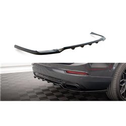 Maxton - Arriere Splitter (avec une barre verticale) Volvo XC90 R-Design Mk2 Facelift Noir Brillant