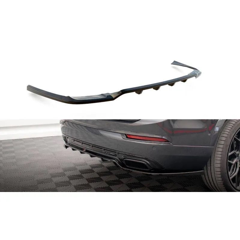 Maxton - Arriere Splitter (avec une barre verticale) Volvo XC90 R-Design Mk2 Facelift Noir Brillant