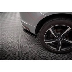 Maxton - Lames De Pare-Chocs Arrière Latérales Volvo XC60 R-Design Mk1 Facelift Noir Brillant