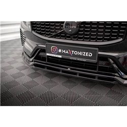 Maxton - Lame Du Pare-Chocs Avant Volvo XC60 R-Design Mk2 Facelift Noir Brillant