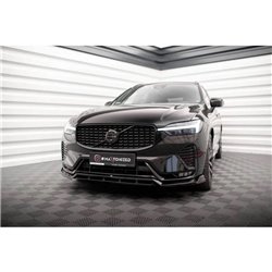 Maxton - Lame Du Pare-Chocs Avant Volvo XC60 R-Design Mk2 Facelift Noir Brillant