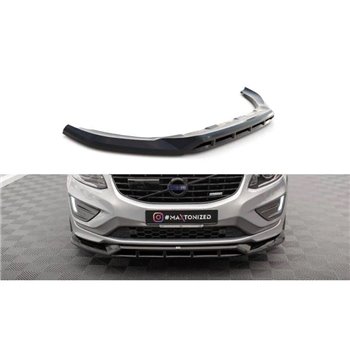 Maxton - Lame Du Pare-Chocs Avant Volvo XC60 R-Design Mk1 Facelift Noir Brillant