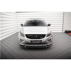 Maxton - Lame Du Pare-Chocs Avant Volvo XC60 R-Design Mk1 Facelift Noir Brillant