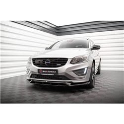 Maxton - Lame Du Pare-Chocs Avant Volvo XC60 R-Design Mk1 Facelift Noir Brillant