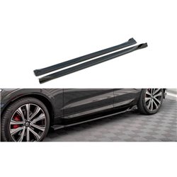 Maxton - Rajouts Des Bas De Caisse Volvo XC60 R-Design Mk2 Facelift Noir Brillant