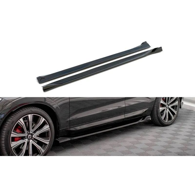 Maxton - Rajouts Des Bas De Caisse Volvo XC60 R-Design Mk2 Facelift Noir Brillant