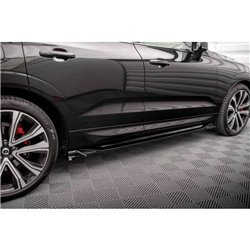 Maxton - Rajouts Des Bas De Caisse Volvo XC60 R-Design Mk2 Facelift Noir Brillant