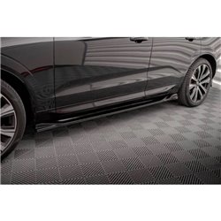 Maxton - Rajouts Des Bas De Caisse Volvo XC60 R-Design Mk2 Facelift Noir Brillant
