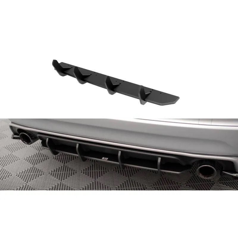 Maxton - Street Pro Central Diffuseur Arriere Volvo XC60 R-Design Mk1 Facelift Noir-Rouge