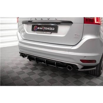 Maxton - Street Pro Central Diffuseur Arriere Volvo XC60 R-Design Mk1 Facelift Noir-Rouge