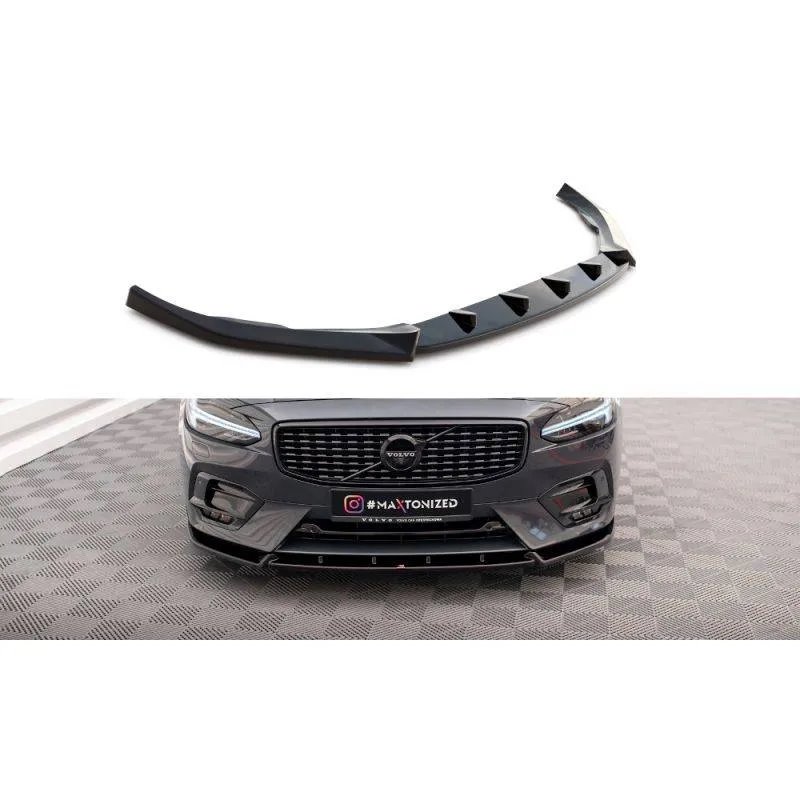 Maxton - Lame Du Pare-Chocs Avant Volvo V90 / S90 R-Design Mk2 Noir Brillant