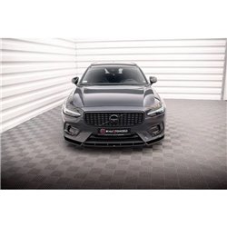 Maxton - Lame Du Pare-Chocs Avant Volvo V90 / S90 R-Design Mk2 Noir Brillant