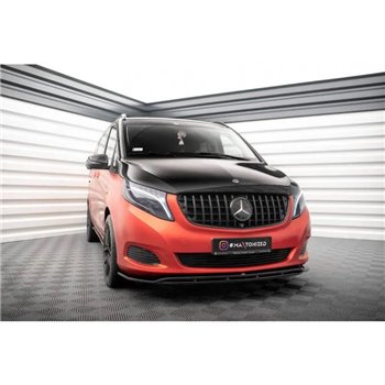 Maxton - Lame Du Pare-Chocs Avant V.4 Mercedes-Benz V-Class W447 Noir Brillant