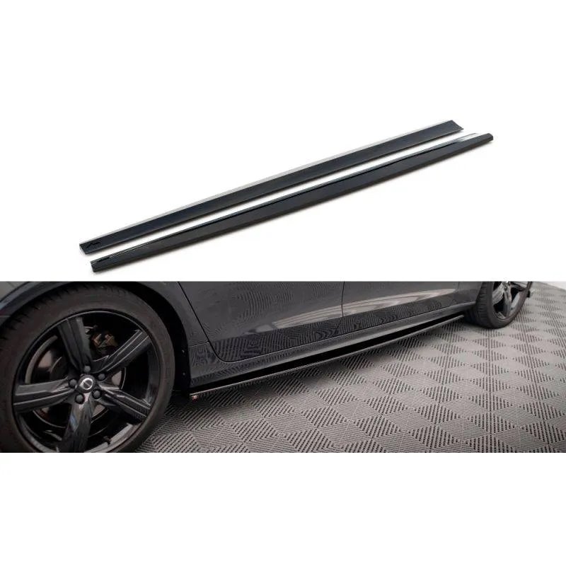 Maxton - Rajouts Des Bas De Caisse Volvo V90 / S90 R-Design Mk2 Noir Brillant