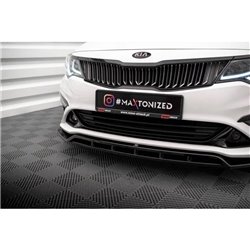 Maxton - Lame Du Pare-Chocs Avant V.1 Kia Optima Mk4 Facelift Noir Brillant