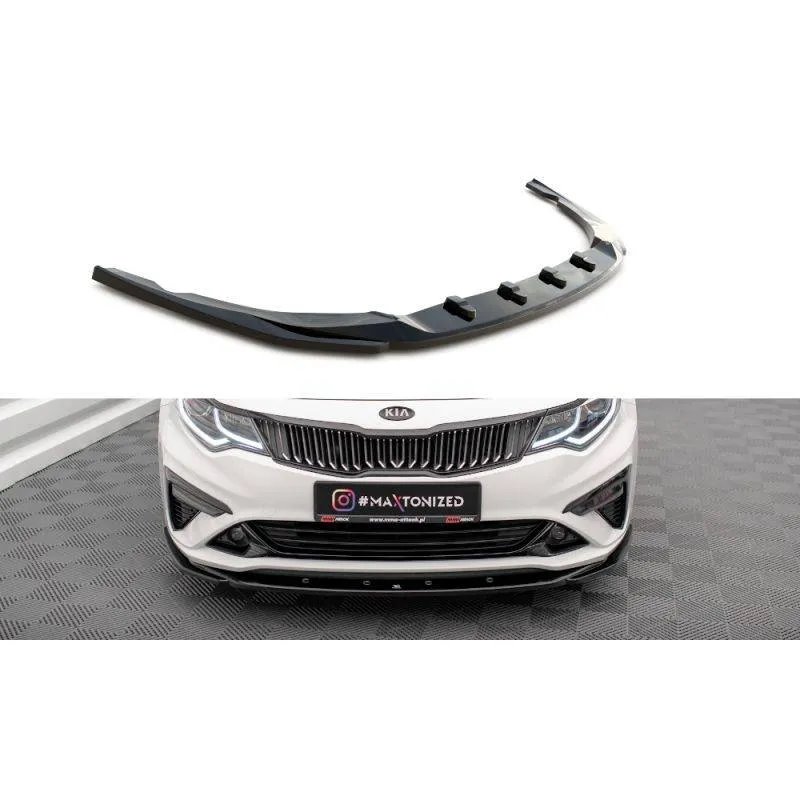 Maxton - Lame Du Pare-Chocs Avant V.2 Kia Optima Mk4 Facelift Noir Brillant