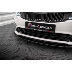 Maxton - Lame Du Pare-Chocs Avant V.2 Kia Optima Mk4 Facelift Noir Brillant