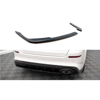 Maxton - Lames De Pare-Chocs Arrière Latérales V.1 Kia Optima Mk4 Facelift Noir Brillant