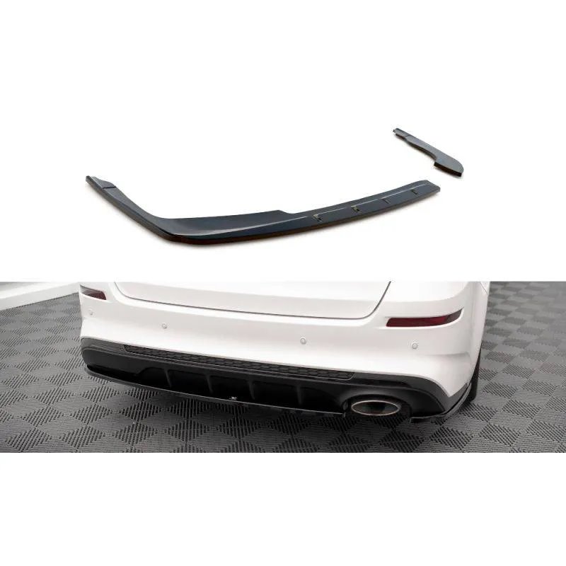 Maxton - Lames De Pare-Chocs Arrière Latérales V.1 Kia Optima Mk4 Facelift Noir Brillant