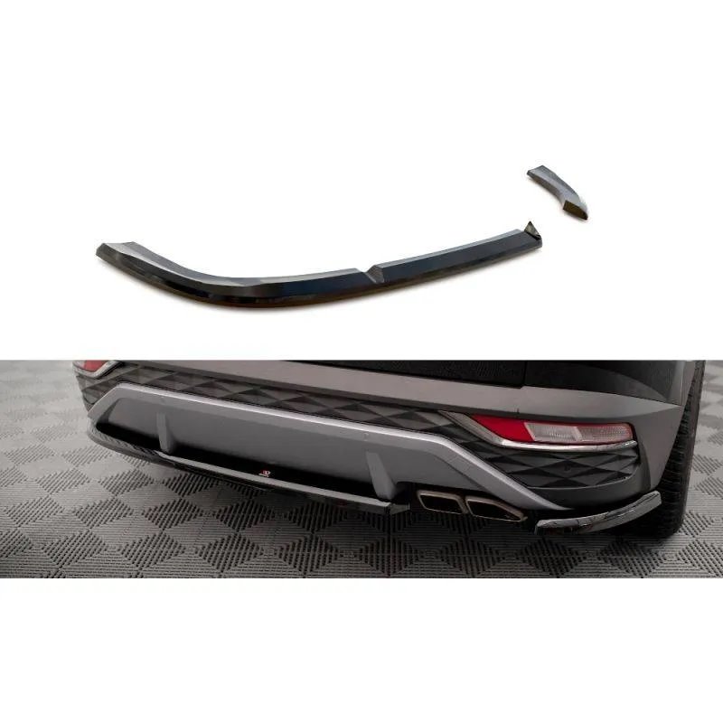 Maxton - Lames De Pare-Chocs Arrière Latérales Hyundai Tucson Mk4 Noir Brillant