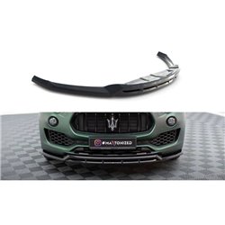 Maxton - Lame Du Pare-Chocs Avant V.2 Maserati Levante Mk1 Noir Brillant
