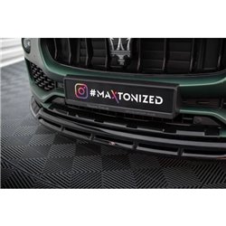 Maxton - Lame Du Pare-Chocs Avant V.2 Maserati Levante Mk1 Noir Brillant