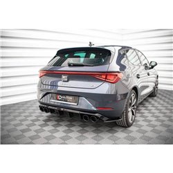 Maxton - Lames De Pare-Chocs Arrière Latérales Seat Leon FR Hatchback Mk4 Noir Brillant