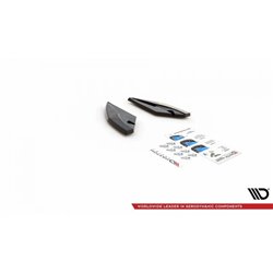 Maxton - Lames De Pare-Chocs Arrière Latérales Seat Leon FR Hatchback Mk4 Noir Brillant