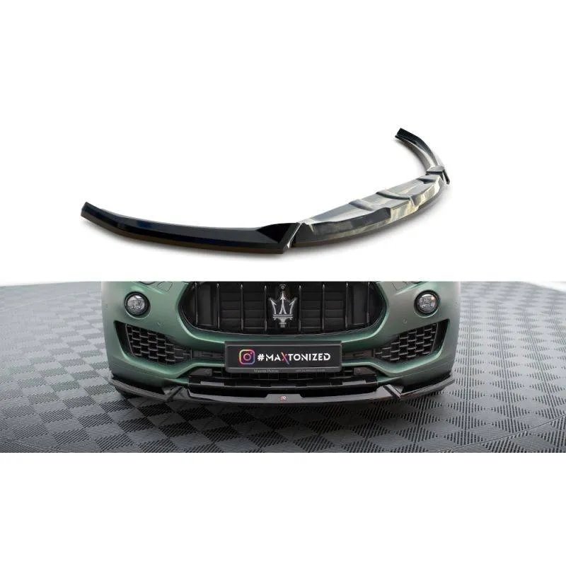 Maxton - Lame Du Pare-Chocs Avant V.1 Maserati Levante Mk1 Noir Brillant