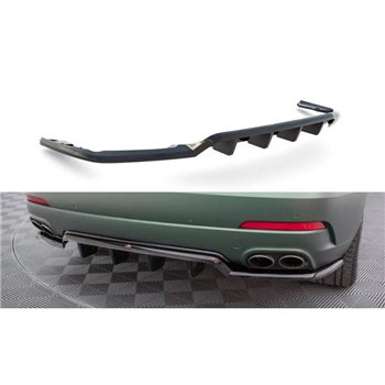 Maxton - Arriere Splitter (avec une barre verticale) Maserati Levante Mk1 Noir Brillant