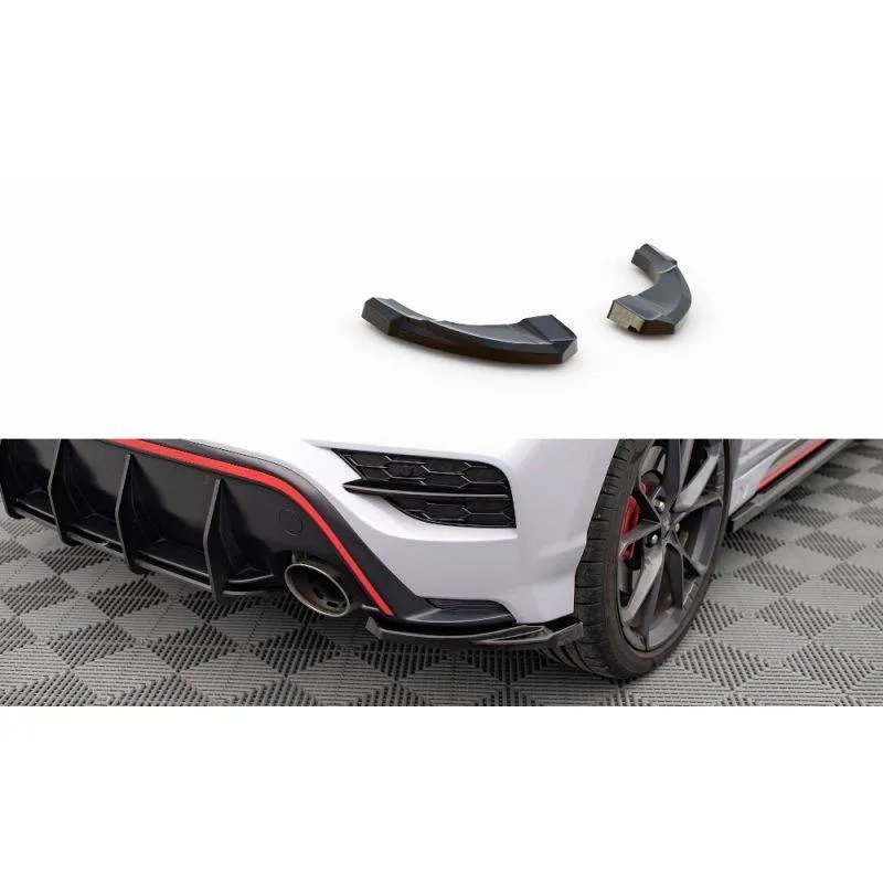 Maxton - Lames De Pare-Chocs Arrière Latérales V.1 Hyundai Kona Mk1 Noir Brillant