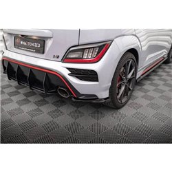 Maxton - Lames De Pare-Chocs Arrière Latérales V.1 Hyundai Kona Mk1 Noir Brillant