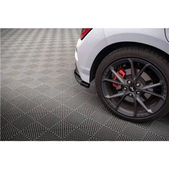 Maxton - Lames De Pare-Chocs Arrière Latérales V.1 Hyundai Kona Mk1 Noir Brillant