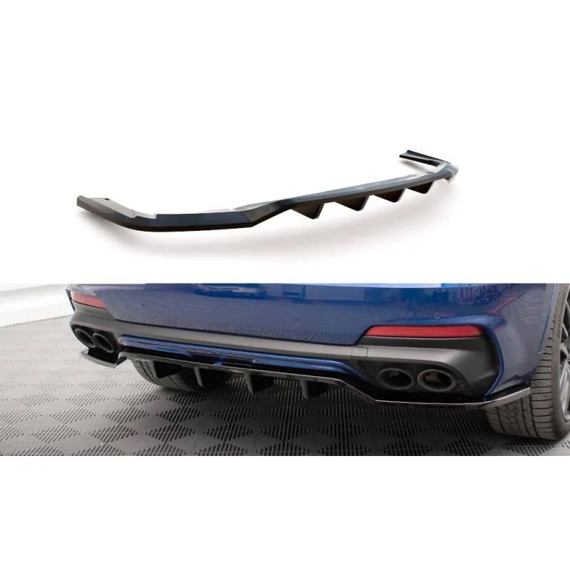 Maxton - Arriere Splitter (avec une barre verticale) Maserati Levante GTS Mk1 Noir Brillant