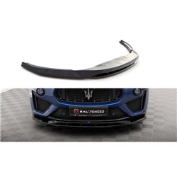 Maxton - Lame Du Pare-Chocs Avant Maserati Levante GTS / Trofeo Mk1 Noir Brillant