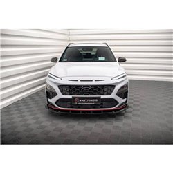 Maxton - Lame Du Pare-Chocs Avant V.2 Hyundai Kona N Mk1 Noir Brillant