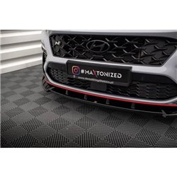 Maxton - Lame Du Pare-Chocs Avant V.2 Hyundai Kona N Mk1 Noir Brillant