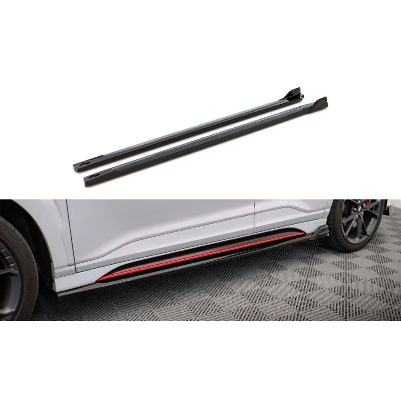 Maxton - Rajouts Des Bas De Caisse V.2 Hyundai Kona N Mk1 Noir Brillant