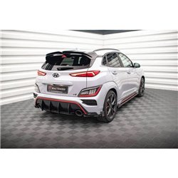 Maxton - Lames De Pare-Chocs Arrière Latérales V.1 Hyundai Kona N Mk1 Noir Brillant